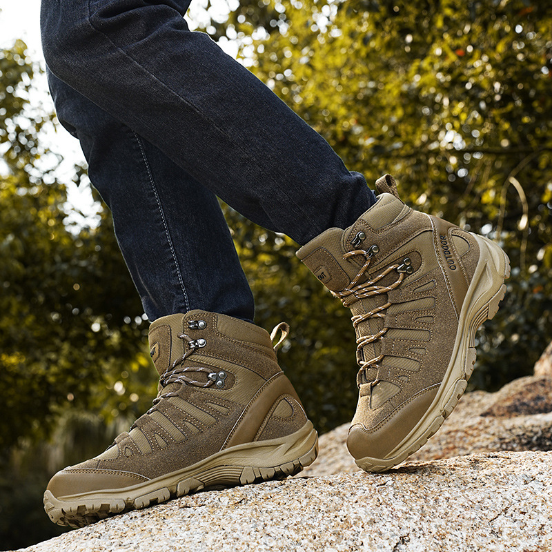 (⏰ Ausverkaufsaktion 49% RABATT) Herren High-Top Orthopädische Taktische Stiefel mit breiter Zehenpartie und Fußgewölbestütze, bequem, rutschfest, langlebige Wanderstiefel