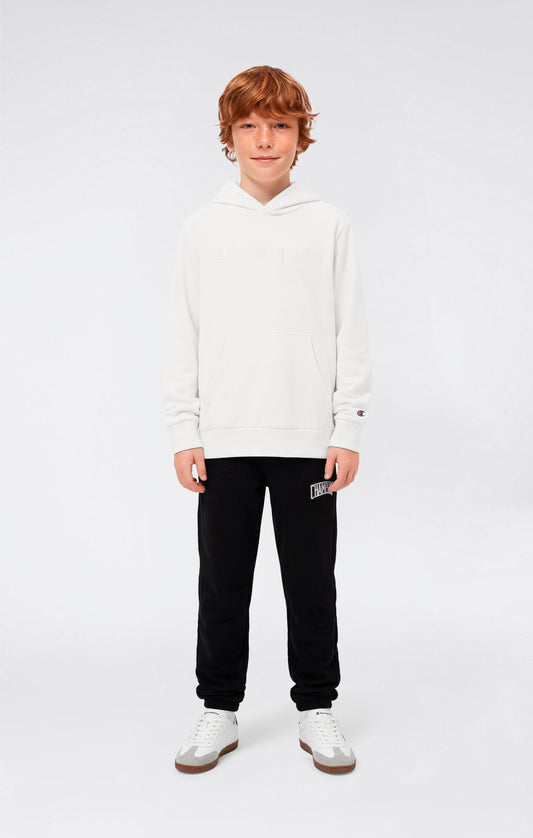 Leichtes Kapuzen-Sweatshirt für Jungen mit tonal aufgestickten Maxi-Logo-Icons