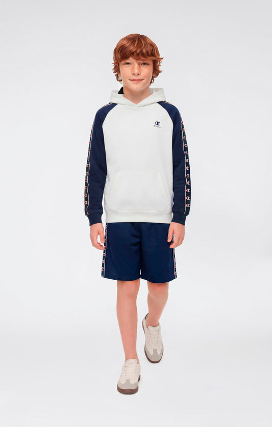 Jungen Bermuda-Shorts aus Mesh mit Logo-Tape