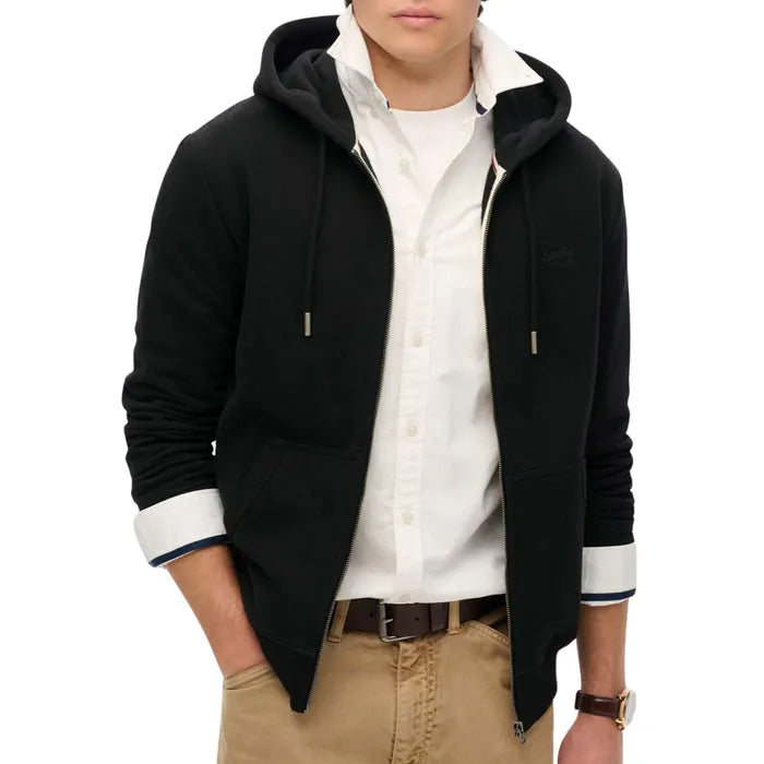 Essential Logo Half Brushed Zip Hoodie