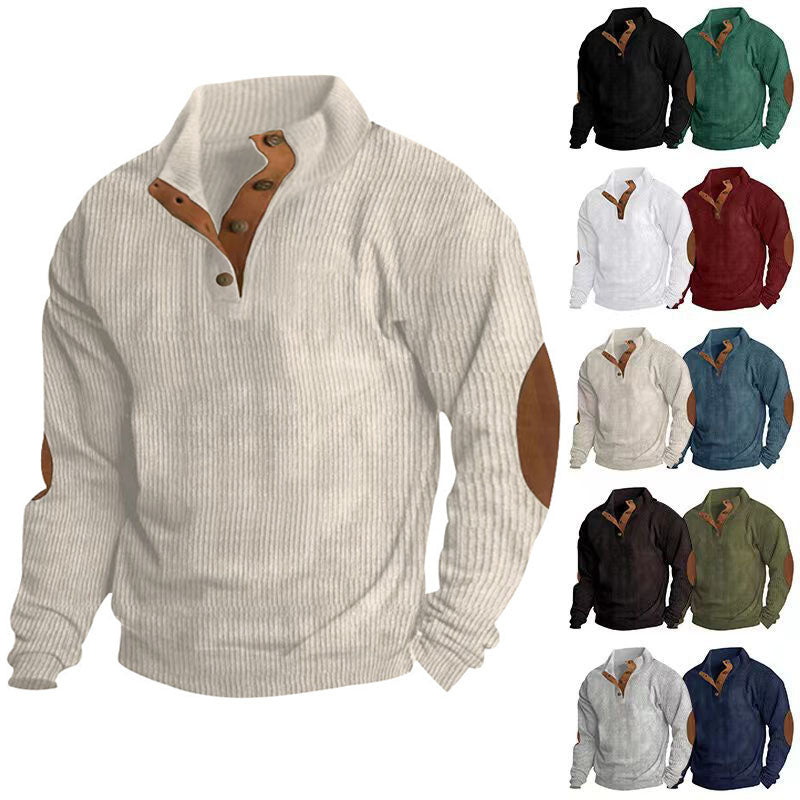Herren Outdoor Freizeit Stehkragen Langarm Sweatshirt