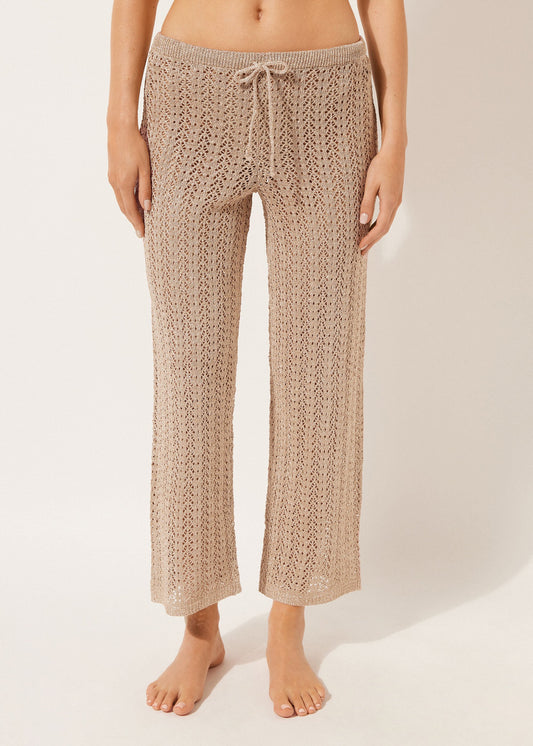 Lamé Crochet Trousers