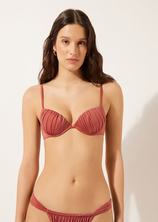 Push-Up Bikini Top Shiny Satin