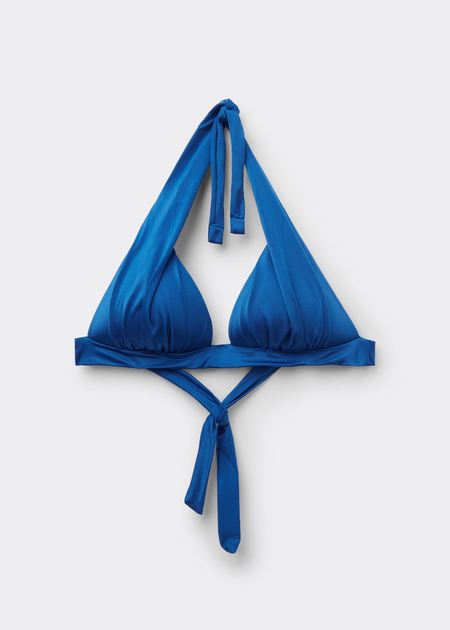 Graduated Padded Triangle Bikini Top Shiny Satin
