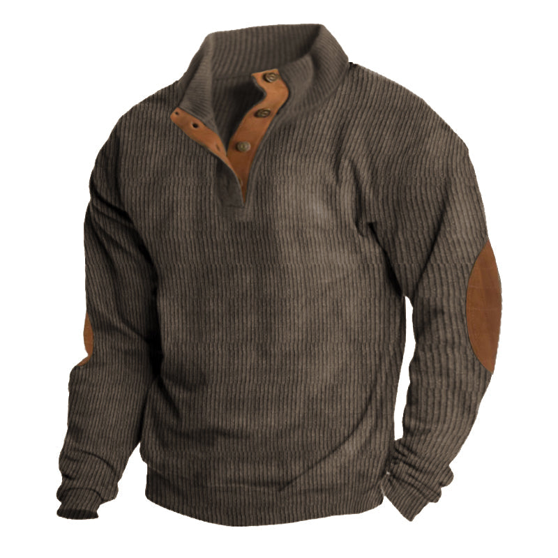 Herren Outdoor Freizeit Stehkragen Langarm Sweatshirt
