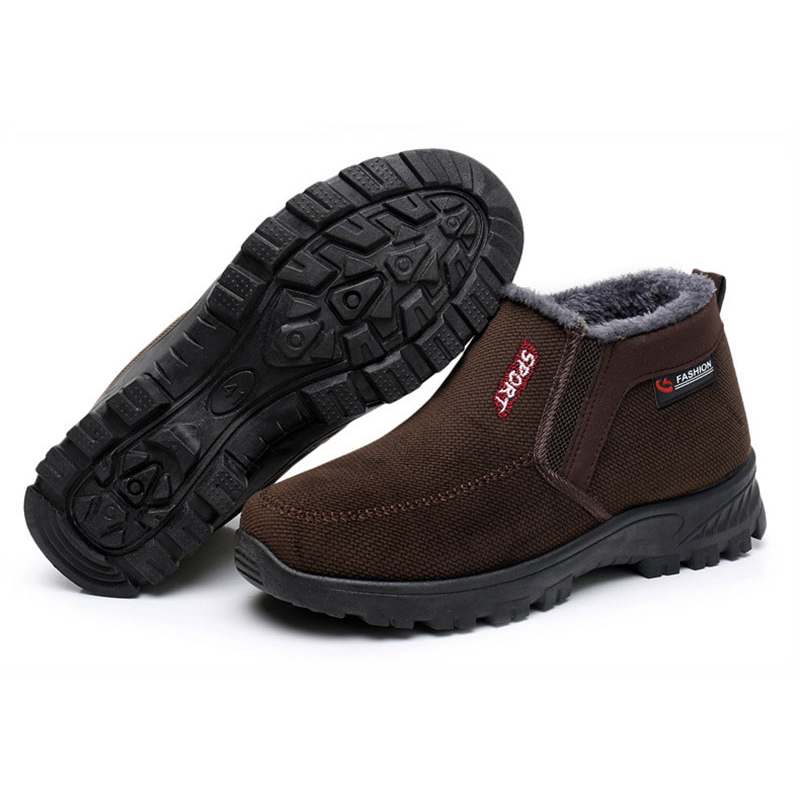 (CLEARANCE SALE 70% OFF)) Men's 2024 Winter New Waterproof And Non-Slip Slip-On Warm Cotton Shoes Correction Ankle Support Wide Toe Arch Support Sports Shoes