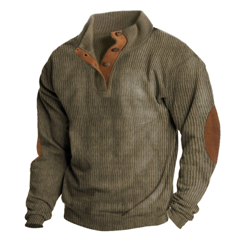 Herren Outdoor Freizeit Stehkragen Langarm Sweatshirt