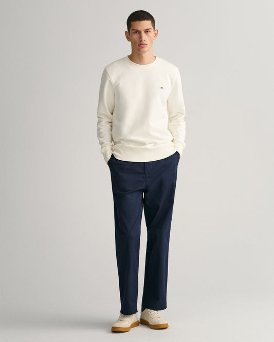 Men's Shield Crew Neck Sweatshirt - EGGSHELL