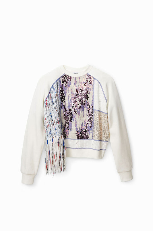 Fabric patchwork sweatshirt
