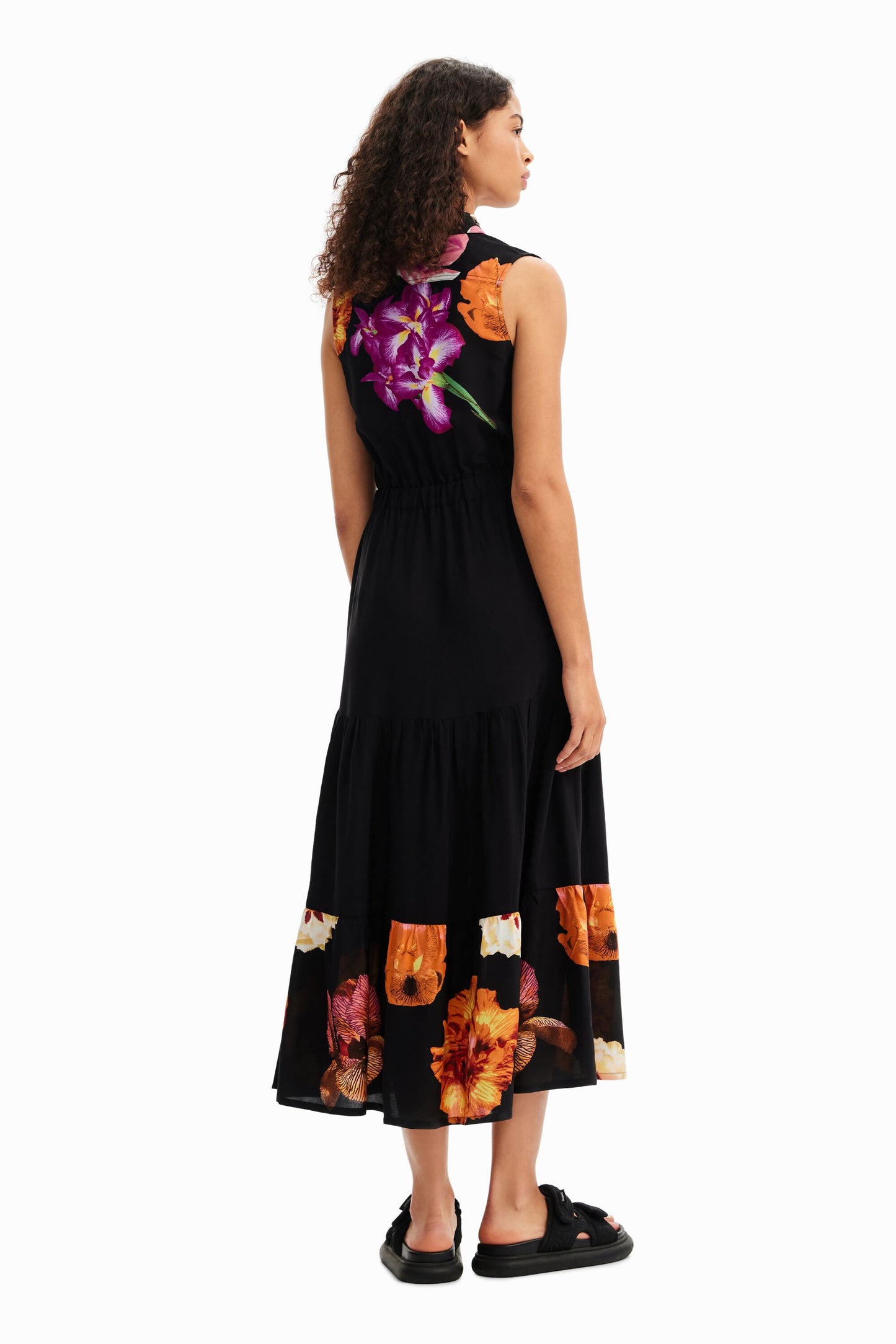 Long floral shirt dress