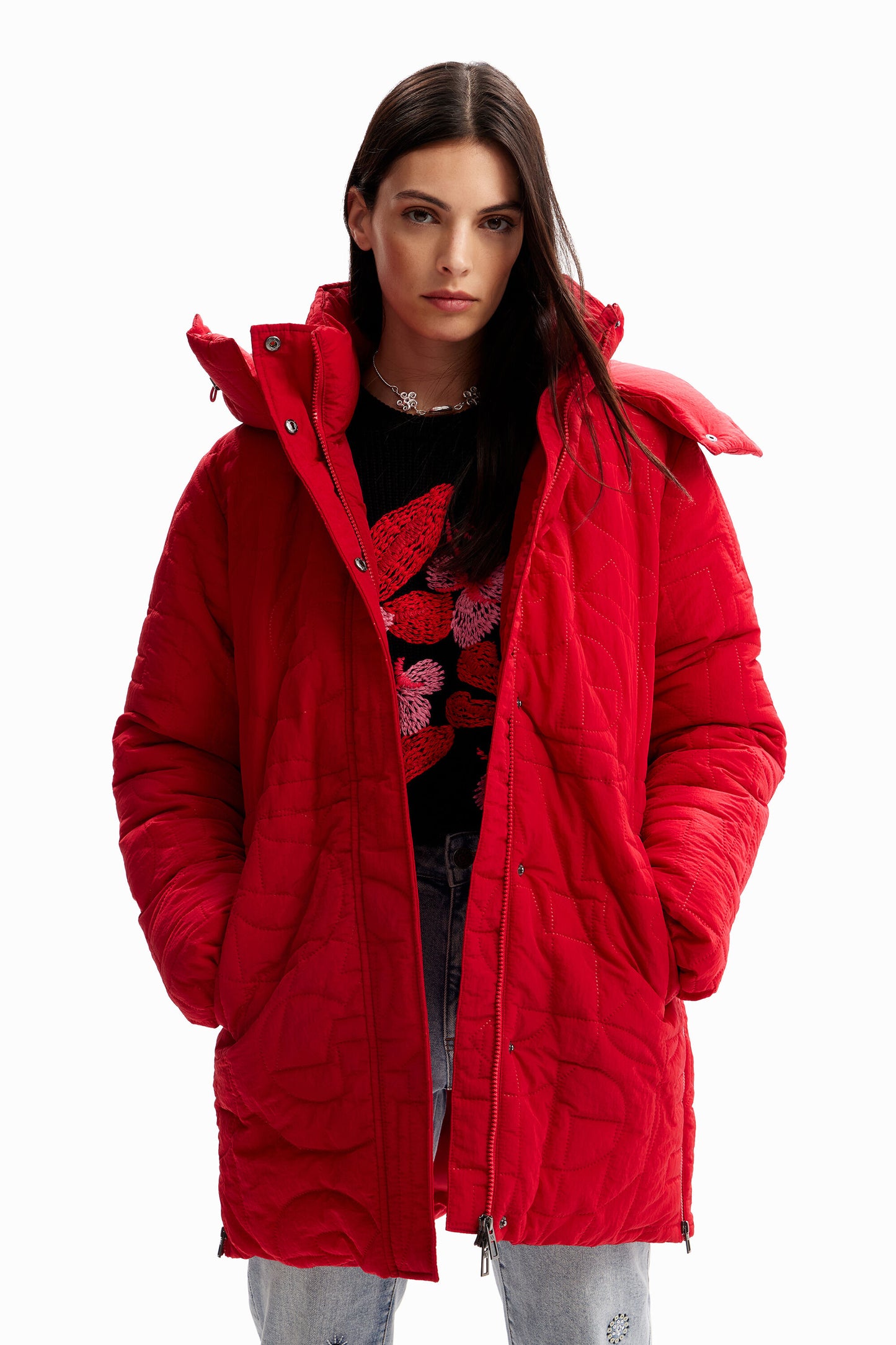 Padded zips coat
