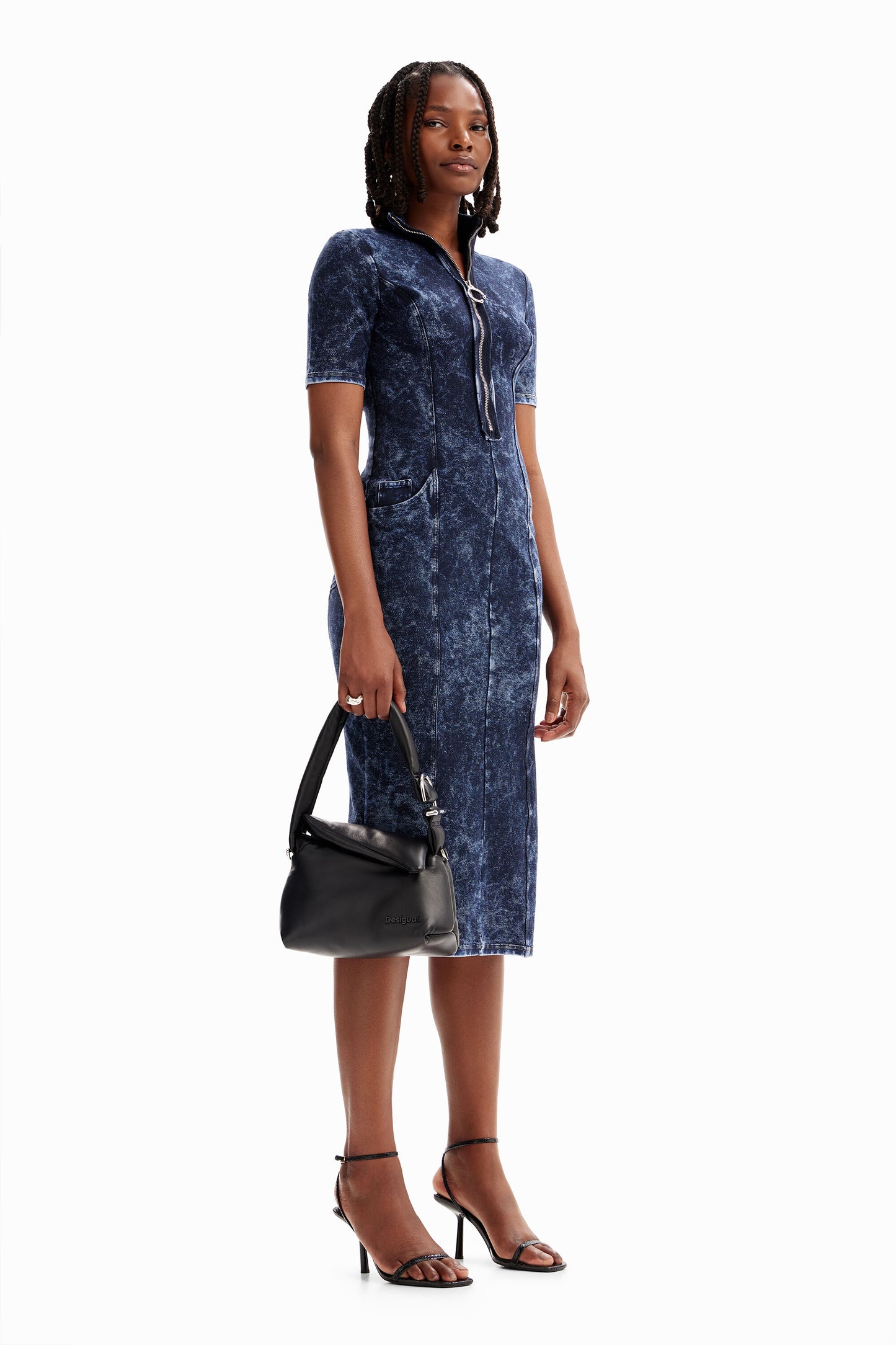 Zip midi dress