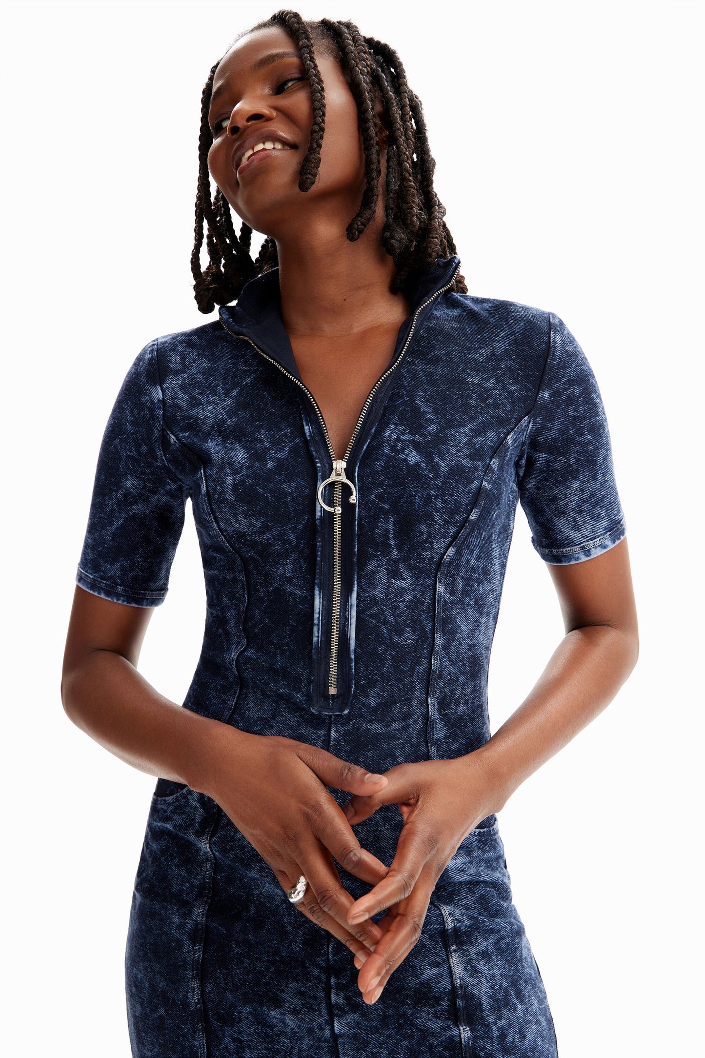 Zip midi dress