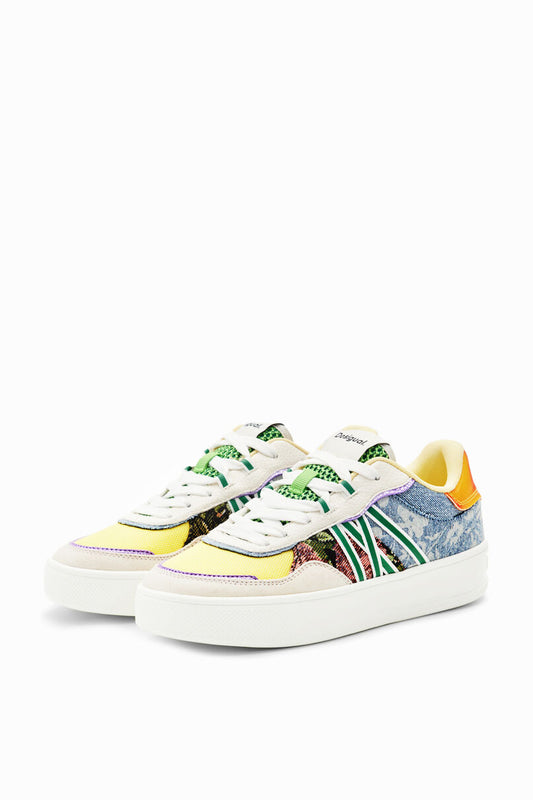 Patchwork platform sneakers