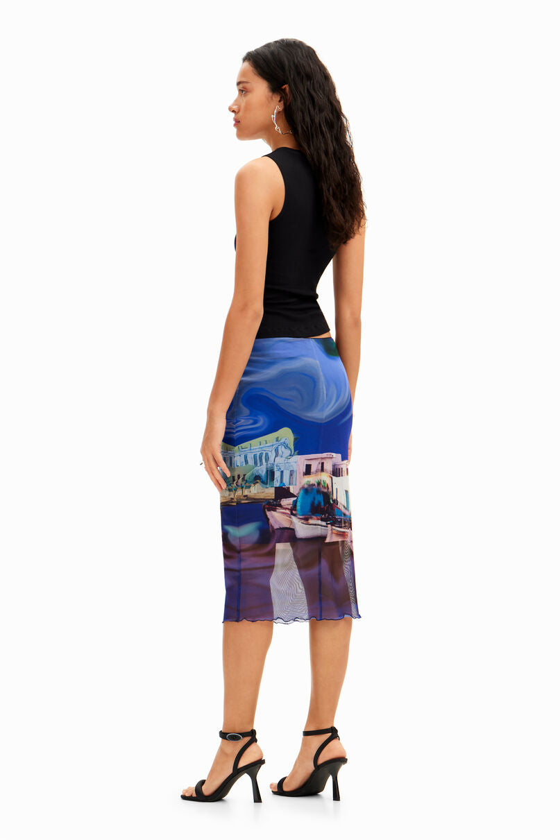landscape midi skirt