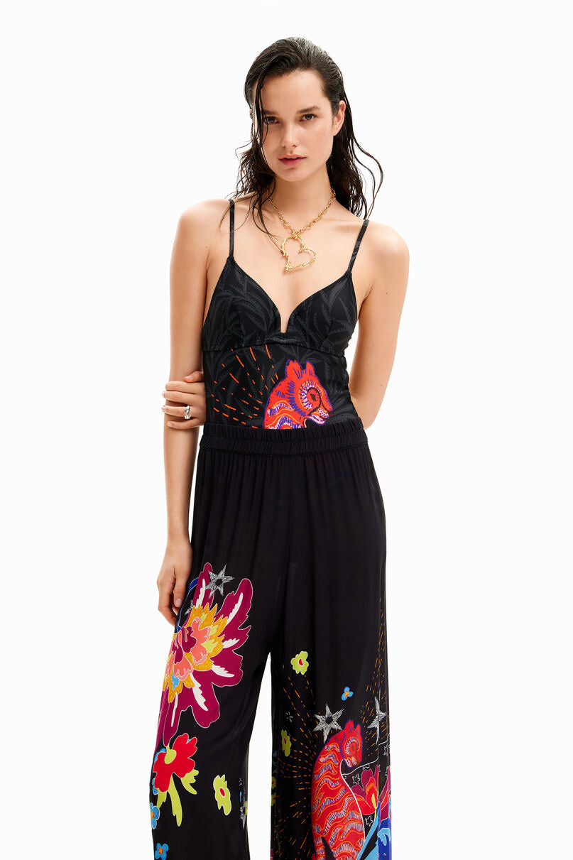 Jungle design palazzo trousers