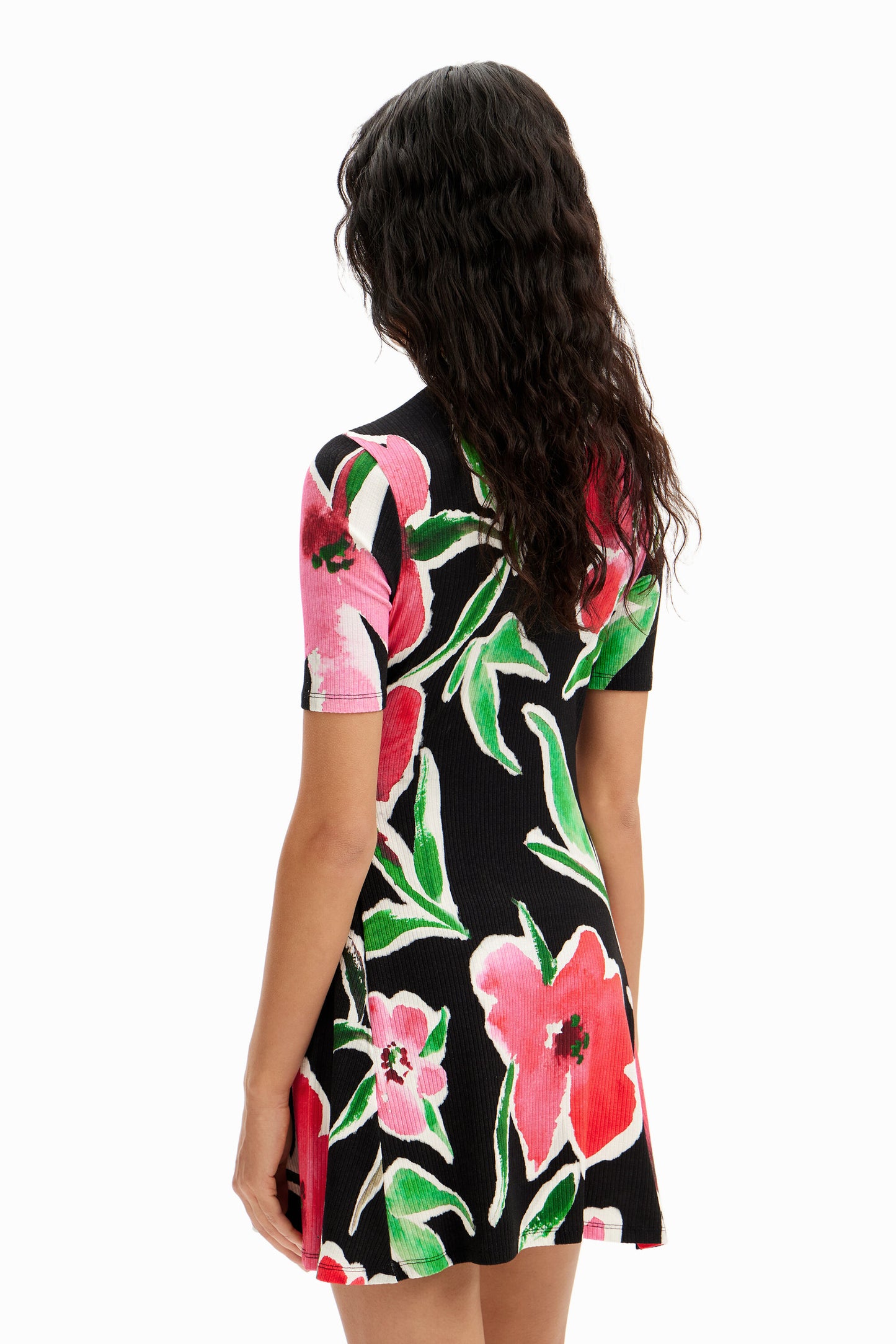 Short floral skater dress