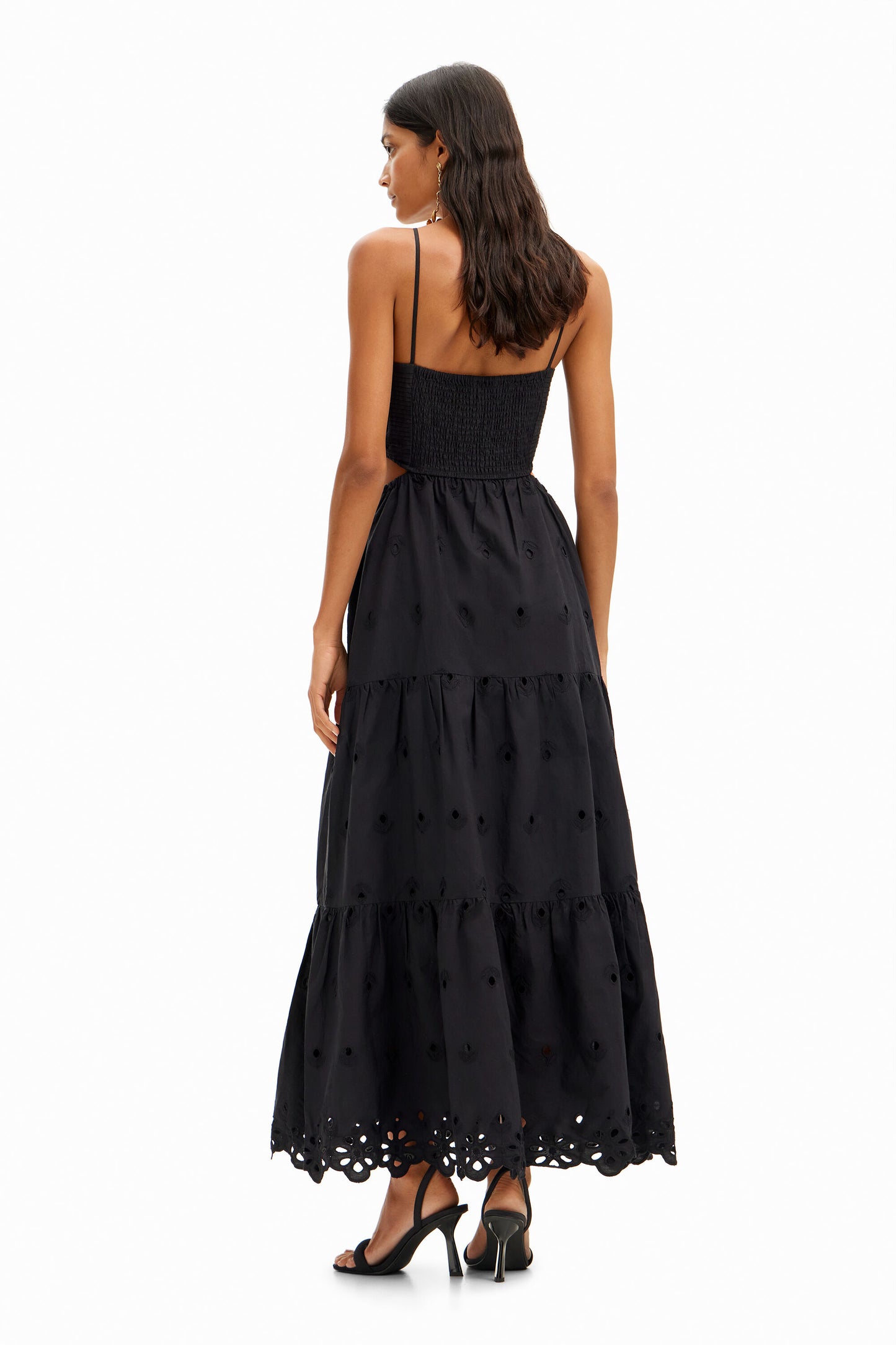 Long embroidered cut-out dress
