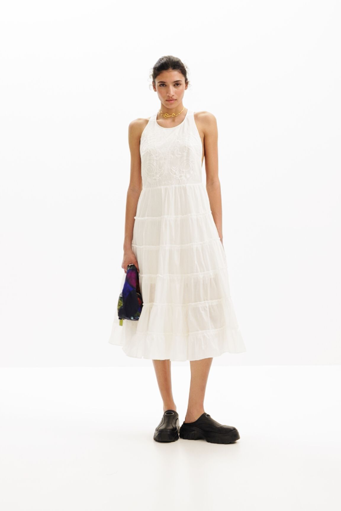 Plunging midi dress