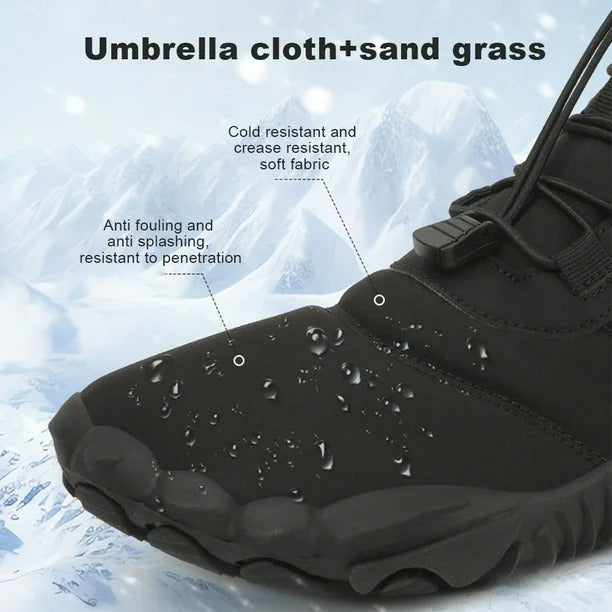 Herren Warme Fleece Barfuß-Stiefel Weite Zehenpartie Orthopädische Stütz-Schneestiefel Wasserdichte Rutschfeste Winterstiefel
