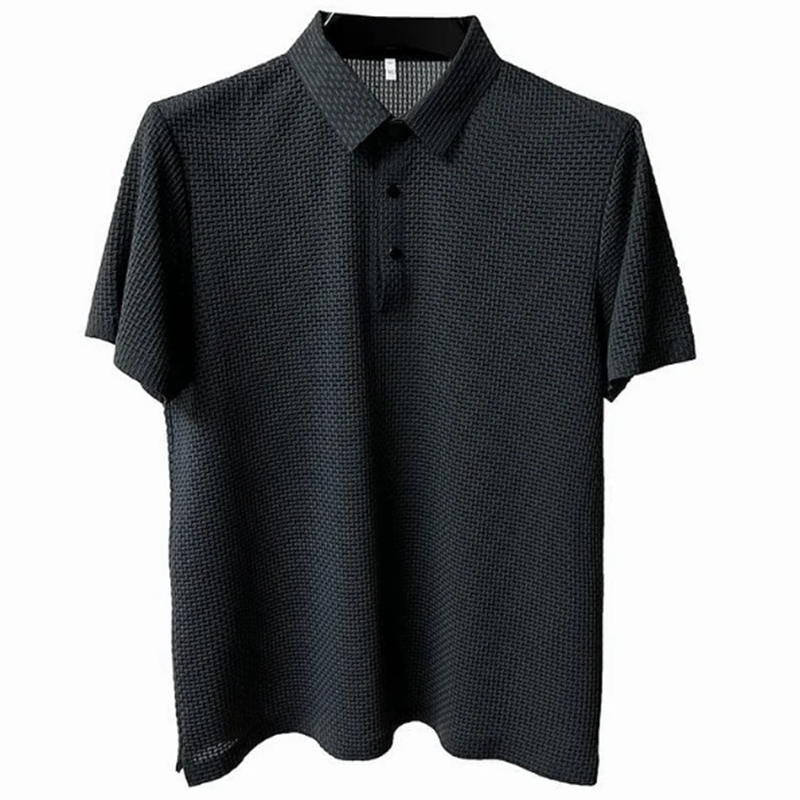 Bequemes, atmungsaktives Herren-Sommer-Mesh-V-Ausschnitt-Kurzarm-POLO-Shirt