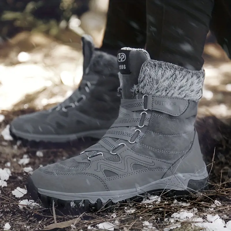 (Limited Time 49% Discount Event) Men's Orthopedic Arch Support Wide Toe Snow Boots Non-slip Waterproof Cold Warm Hiking Boots
