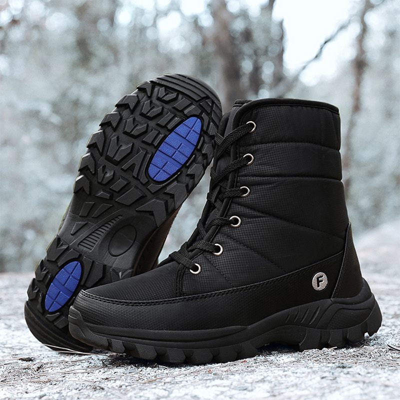 (Limited Time 70% Discount Event) Men's 2024 Winter New Ankle Support Wide Toe Snow Boots Orthopedic Arch Support Warm Anti-puncture Waterproof Non-slip Hiking Boots