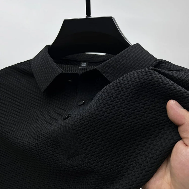 Bequemes, atmungsaktives Herren-Sommer-Mesh-V-Ausschnitt-Kurzarm-POLO-Shirt