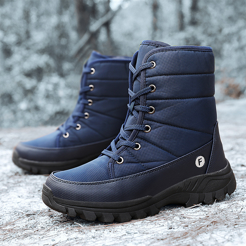 (Limited Time 70% Discount Event) Men's 2024 Winter New Ankle Support Wide Toe Snow Boots Orthopedic Arch Support Warm Anti-puncture Waterproof Non-slip Hiking Boots
