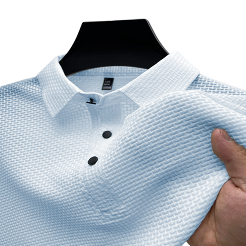 Bequemes, atmungsaktives Herren-Sommer-Mesh-V-Ausschnitt-Kurzarm-POLO-Shirt