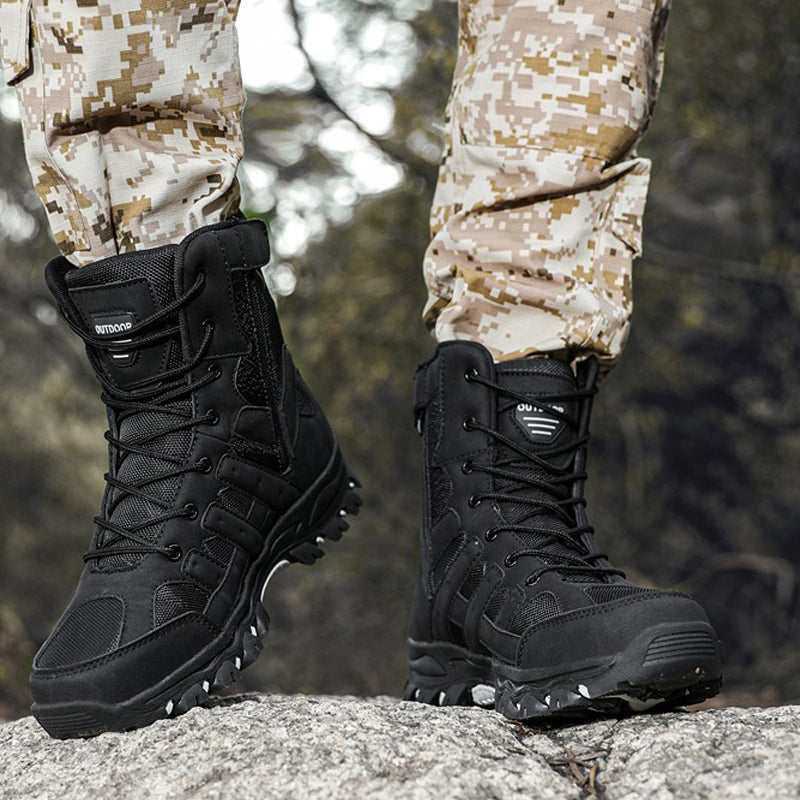 Leichte, atmungsaktive, strapazierfähige und rutschfeste Wanderstiefel, Kampfstiefel, Arbeitsstiefel für Herren