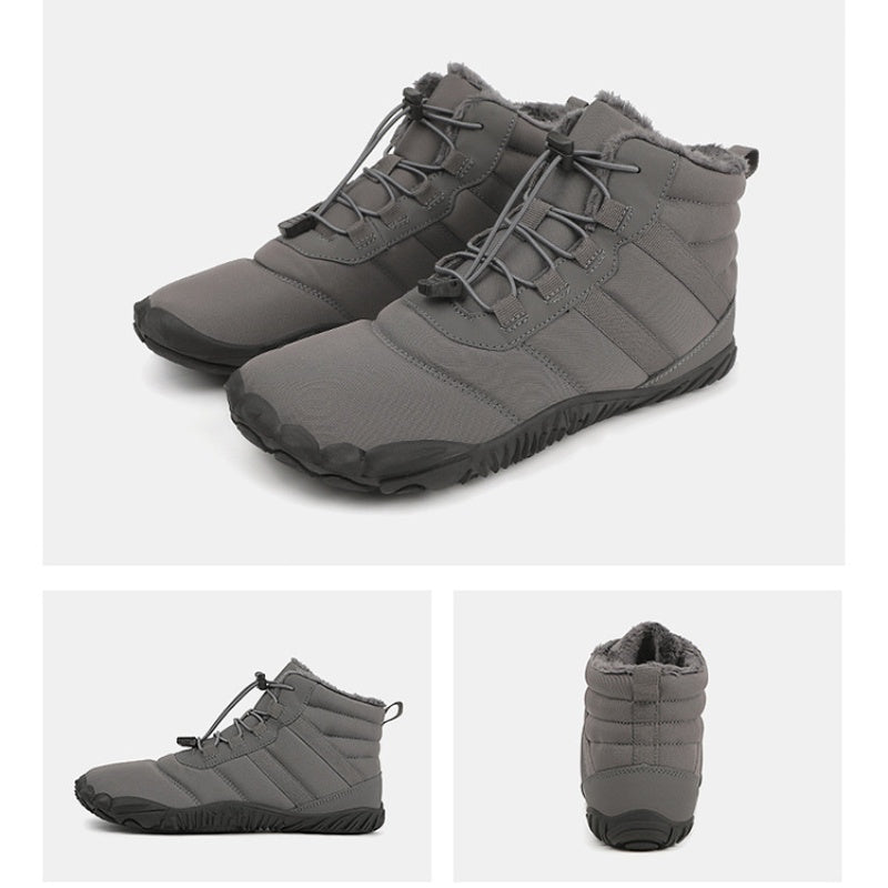 Herren Warme Fleece Barfuß-Stiefel Weite Zehenpartie Orthopädische Stütz-Schneestiefel Wasserdichte Rutschfeste Winterstiefel