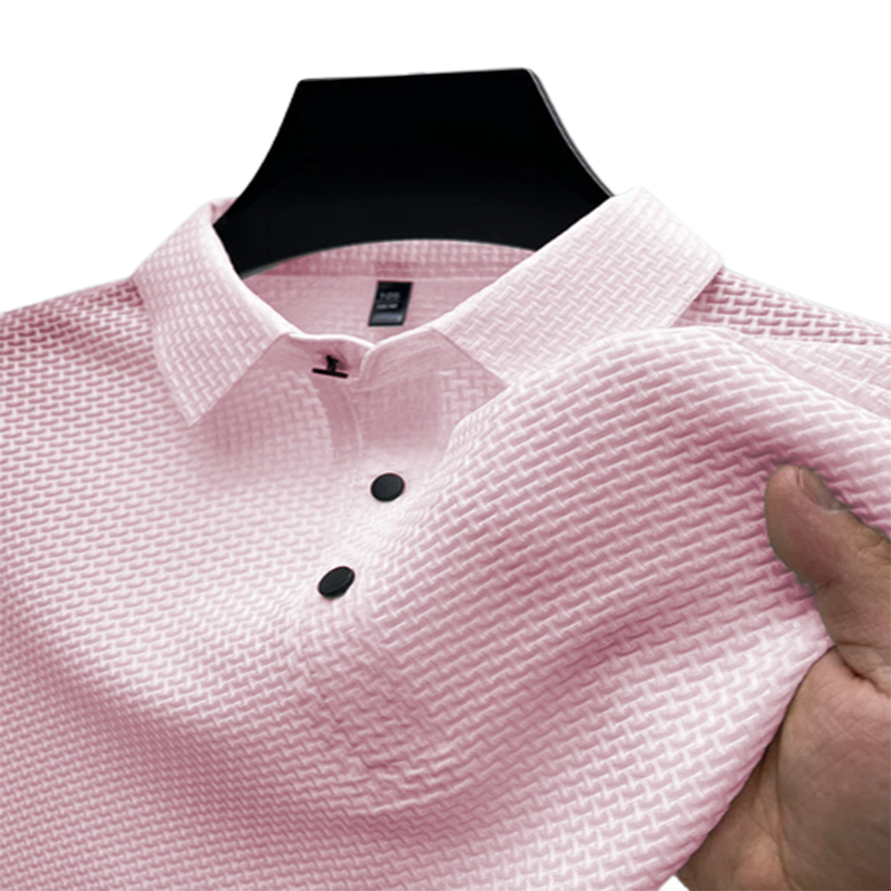 Bequemes, atmungsaktives Herren-Sommer-Mesh-V-Ausschnitt-Kurzarm-POLO-Shirt