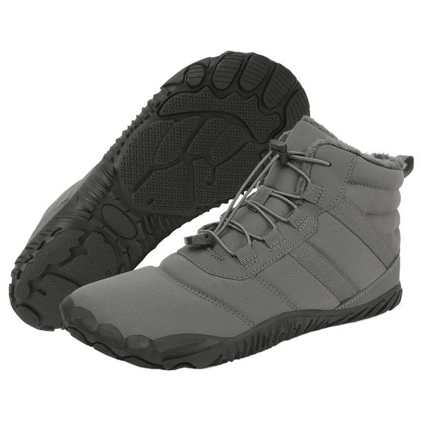 Herren Warme Fleece Barfuß-Stiefel Weite Zehenpartie Orthopädische Stütz-Schneestiefel Wasserdichte Rutschfeste Winterstiefel