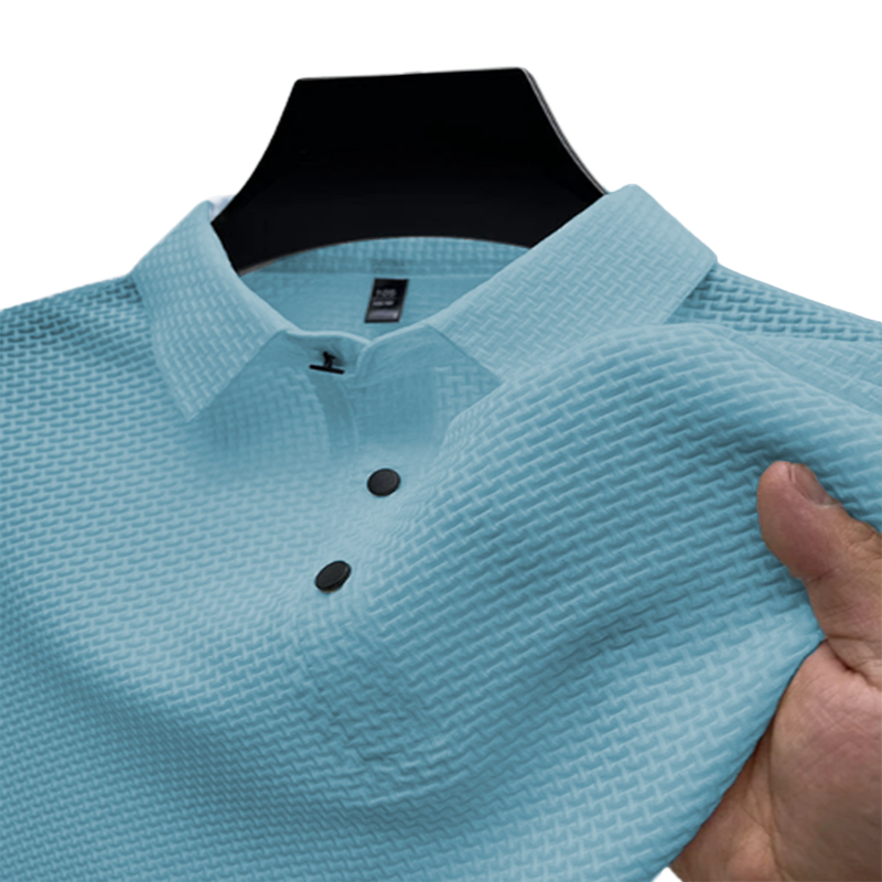 Bequemes, atmungsaktives Herren-Sommer-Mesh-V-Ausschnitt-Kurzarm-POLO-Shirt