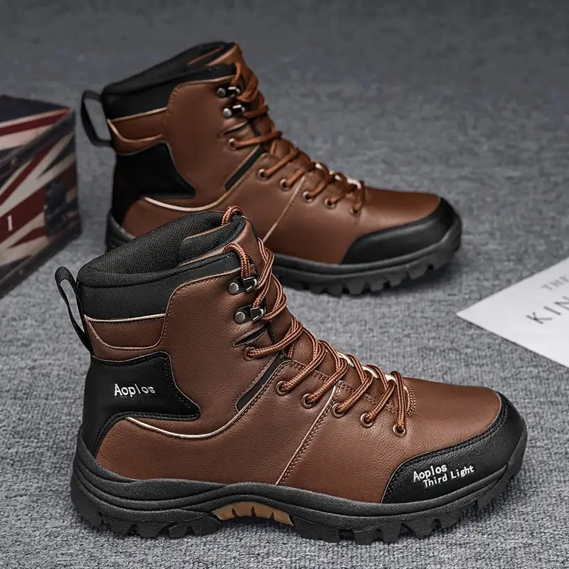 (⏰Zeitlich begrenztes 70% Rabatt-Event) Wasserdichte, rutschfeste und durchtrittsichere Herren-Wanderstiefel mit Knöchelunterstützung, breiter Zehenbox, Fußgewölbestütze, orthopädische Arbeitsstiefel