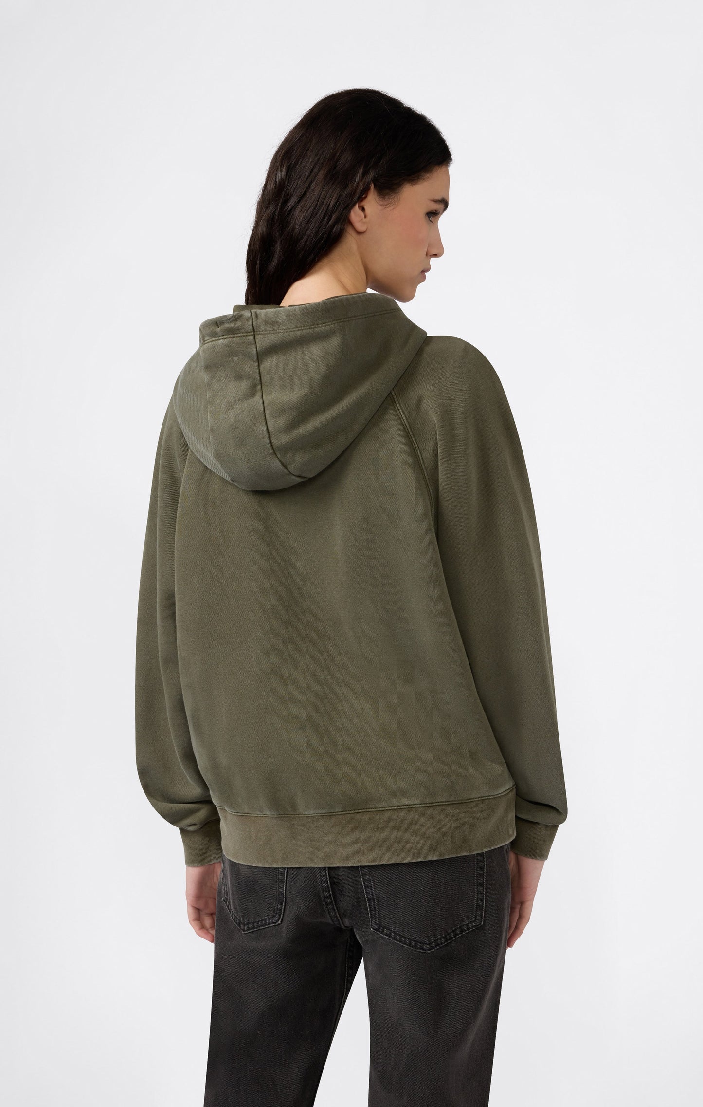 Damen-Kapuzenjacke mit durchgehendem Reißverschluss „Icons“ im Used-Look