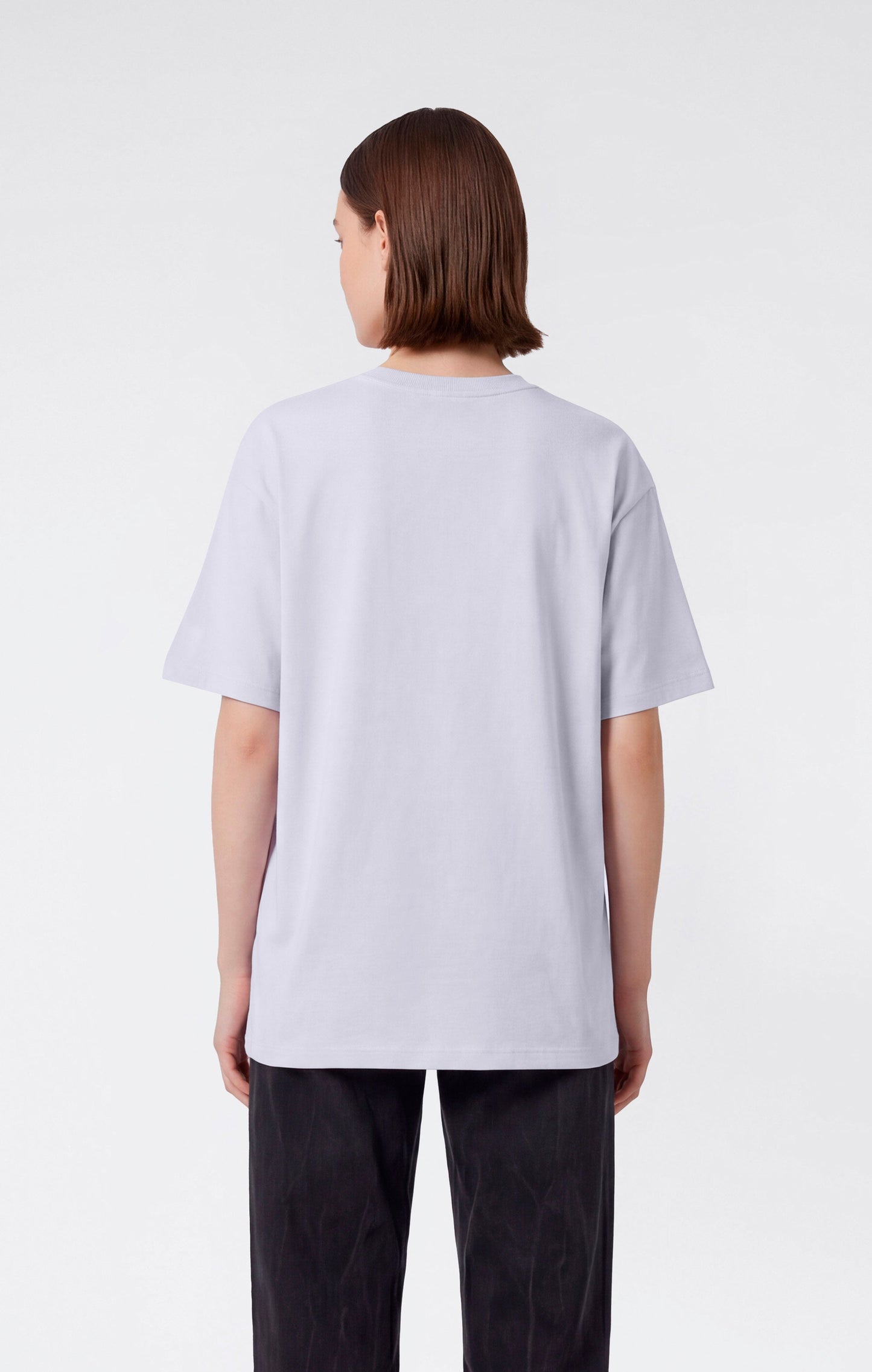 Damen-T-Shirt mit Washed-Effekt und Rundhalsausschnitt-Symbolen