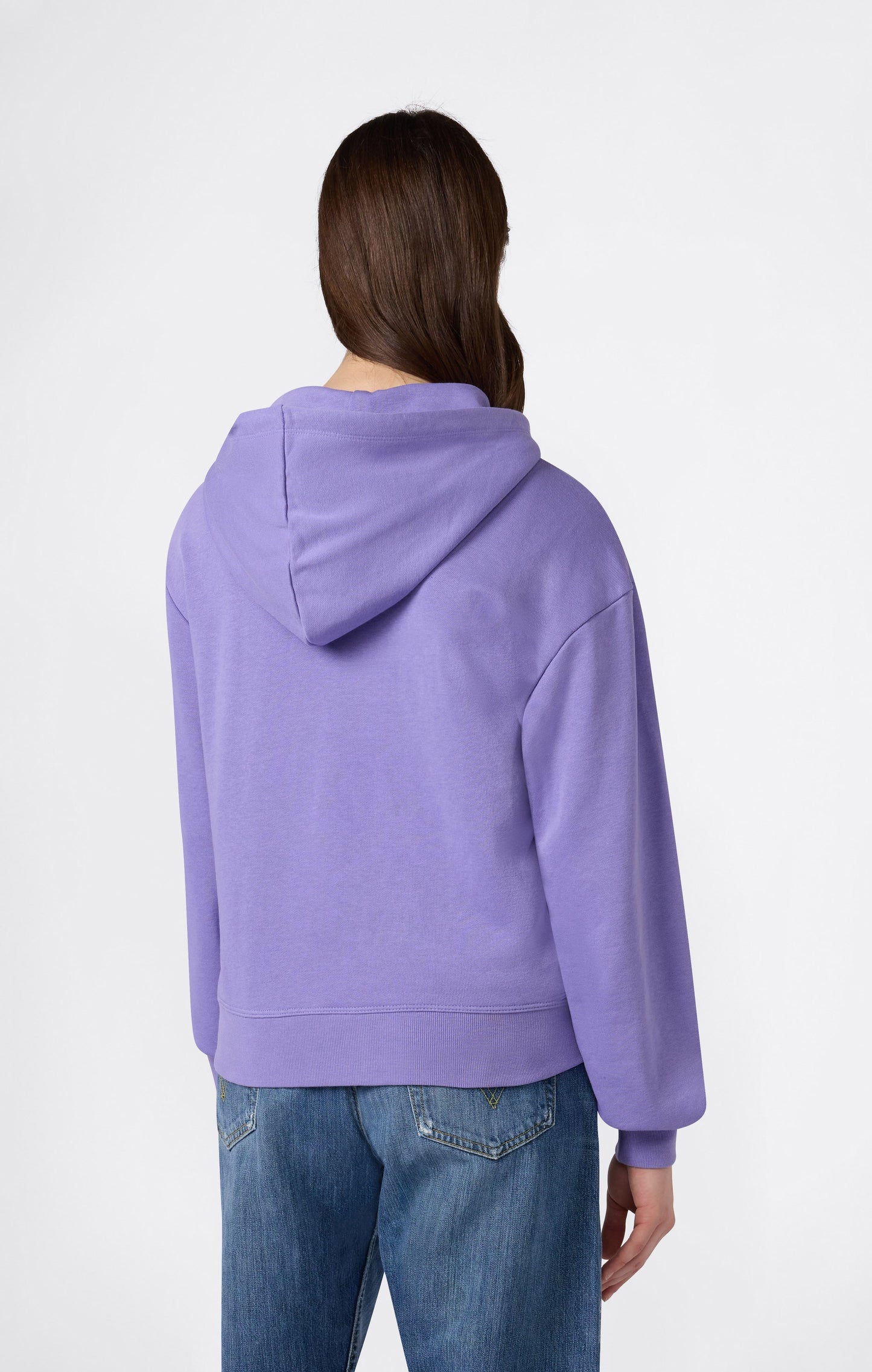 Damen Leichtes Kapuzen-Sweatshirt mit durchgehendem Reißverschluss und gestickten C-Logo-Symbolen in passendem Farbton