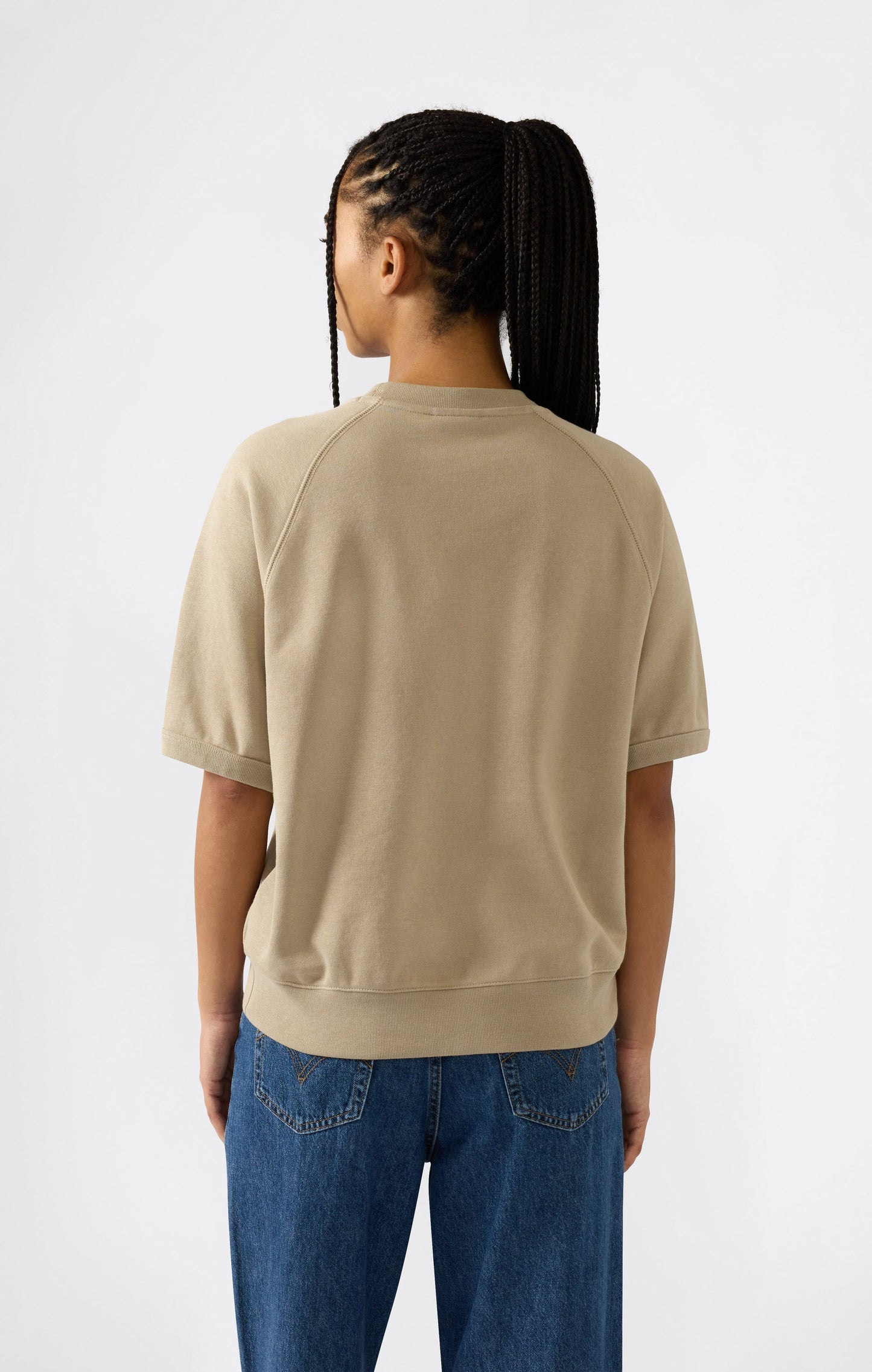 Damen leichtes kurzärmeliges Rundhals-Sweatshirt mit Icons