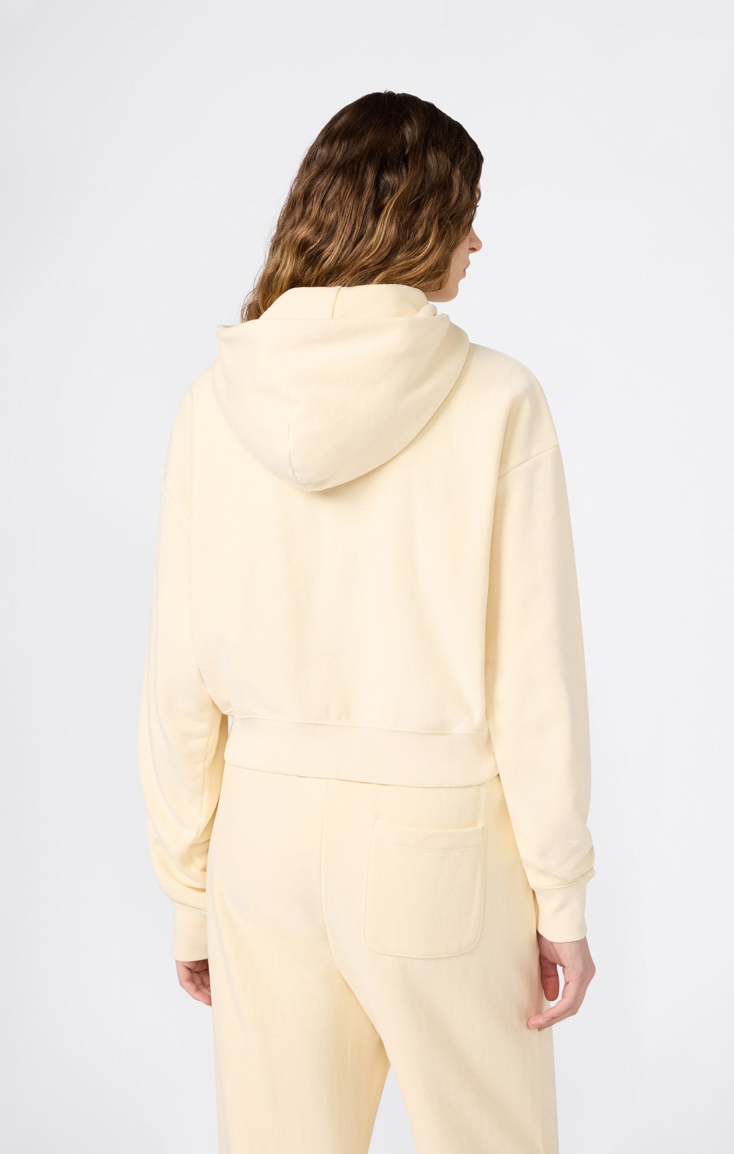 Leichter Damen-Kapuzenpullover mit Reißverschluss (Reverse Weave)