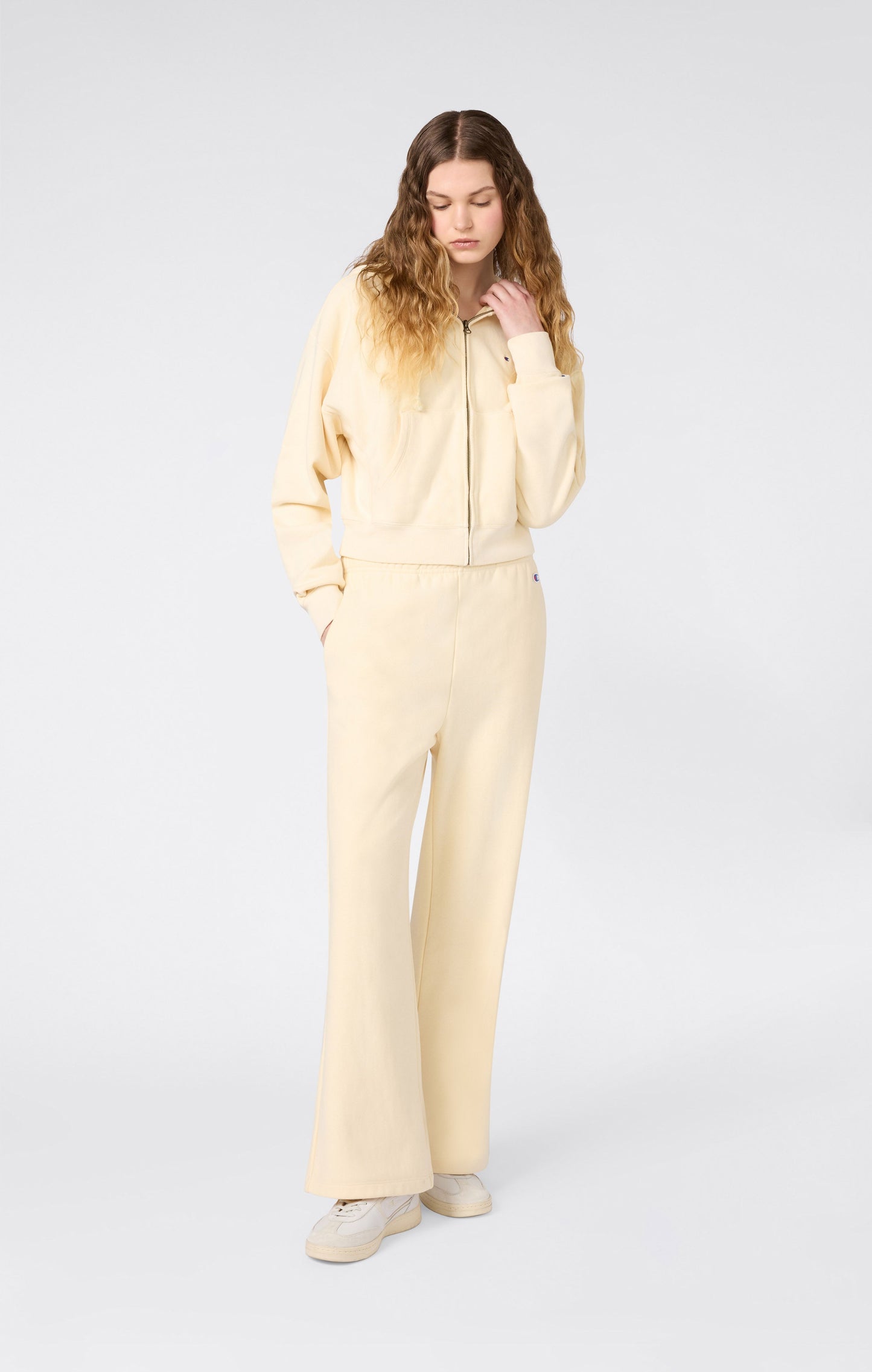 Leichter Damen-Kapuzenpullover mit Reißverschluss (Reverse Weave)