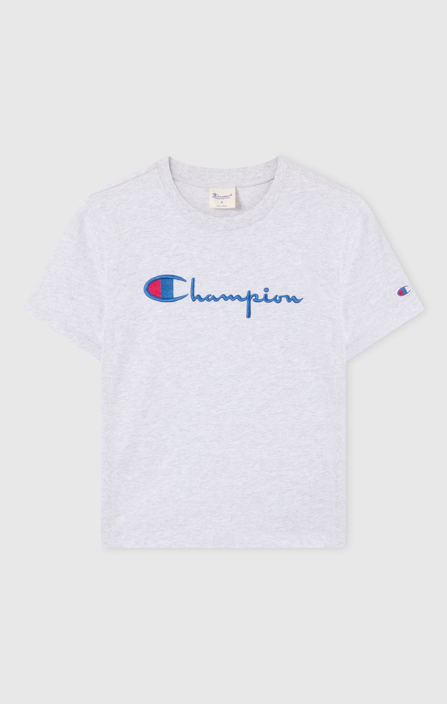 Damen Reverse Weave Rundhals-T-Shirt mit gesticktem Logo