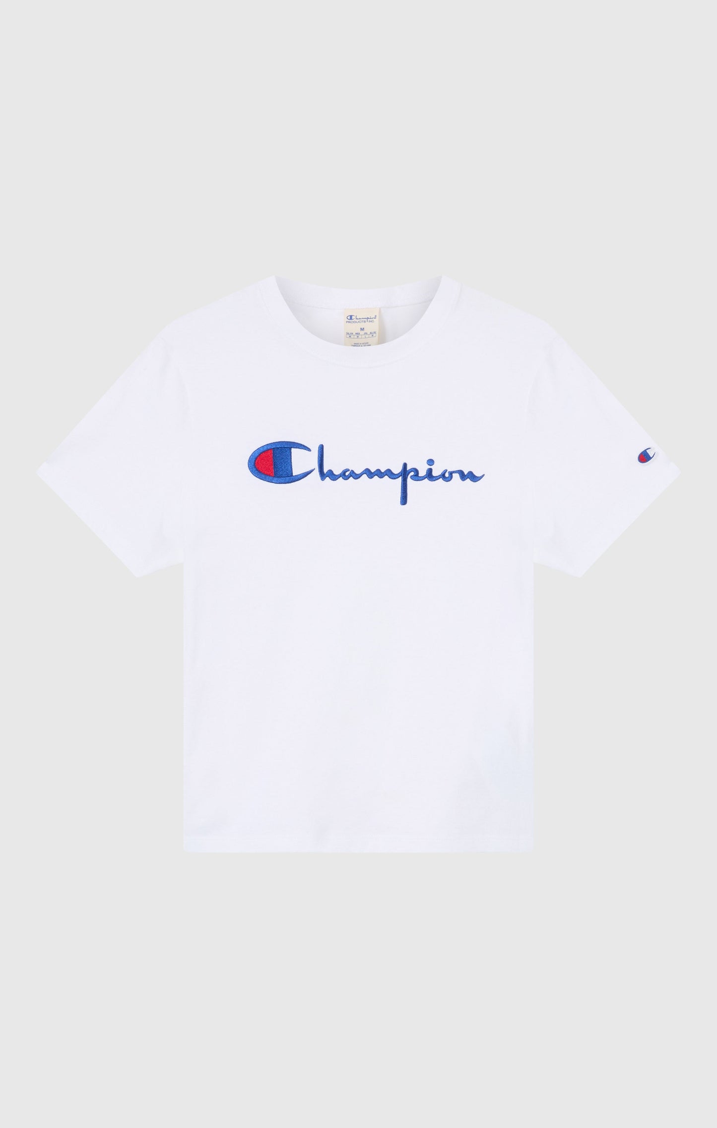 Women's Reverse Weave Crewneck T-Shirt with Embroidered Logo