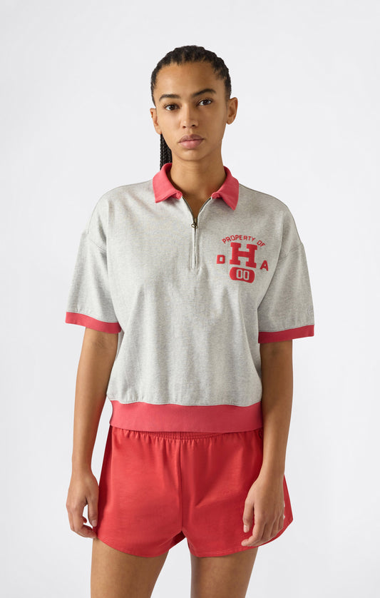 Women's Half Zip Polo T-Shirt Time Capsule