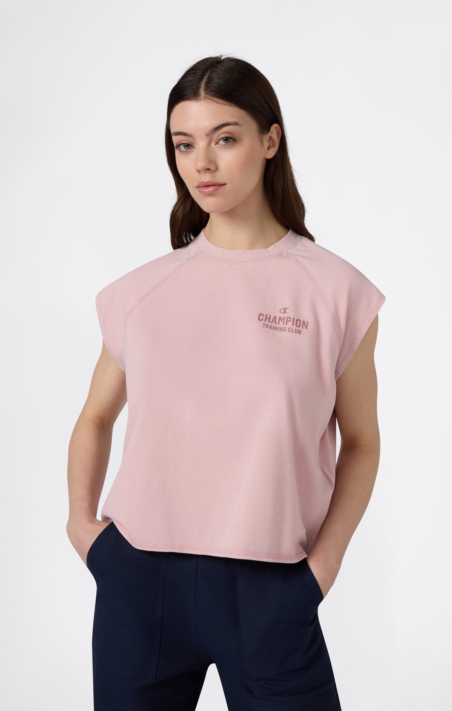 Damen-T-Shirt im Box-Stil mit Rundhalsausschnitt