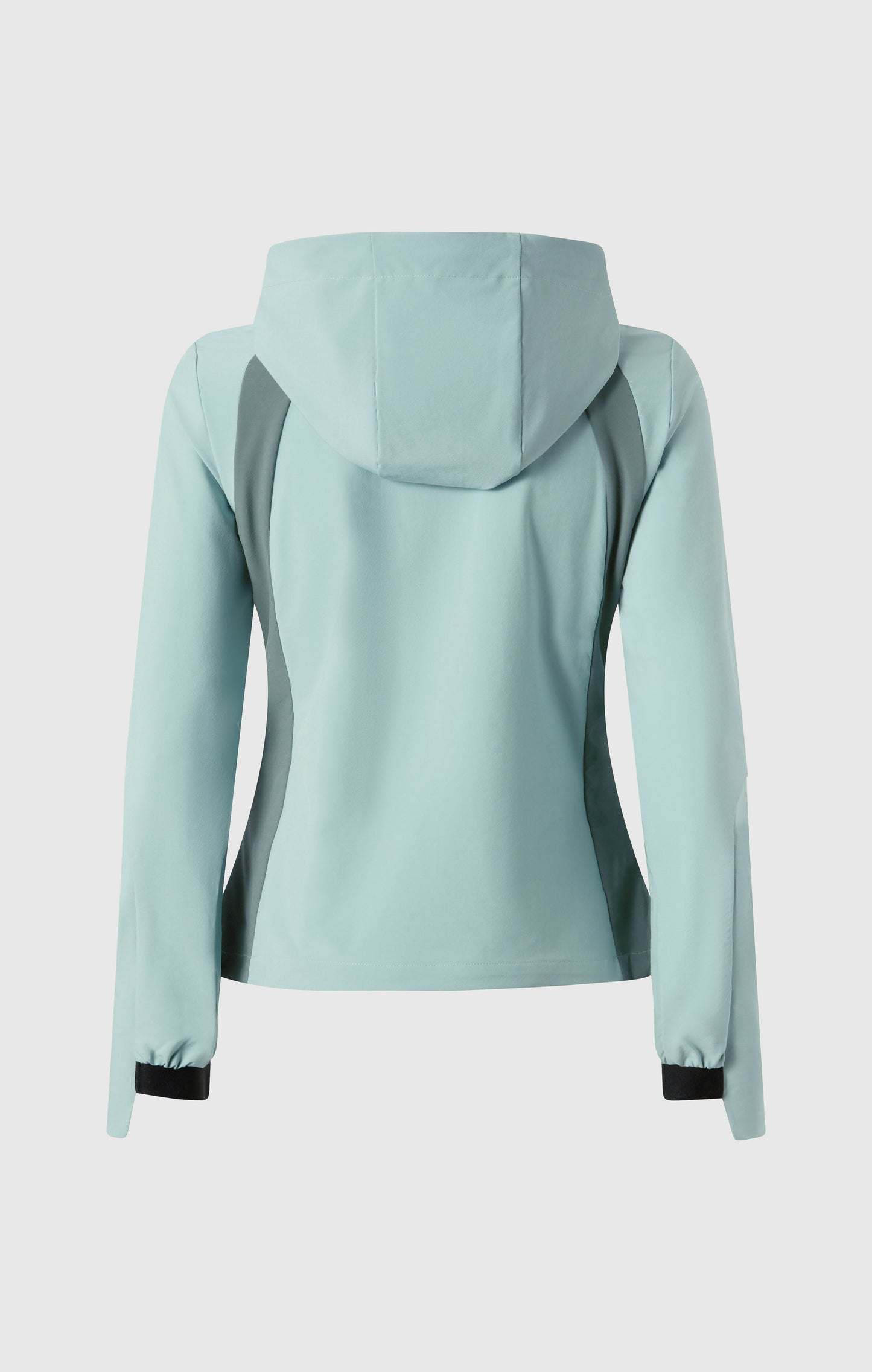 Damen Stretch-Nylon Kapuzen-Trainingsjacke schmal geschnitten