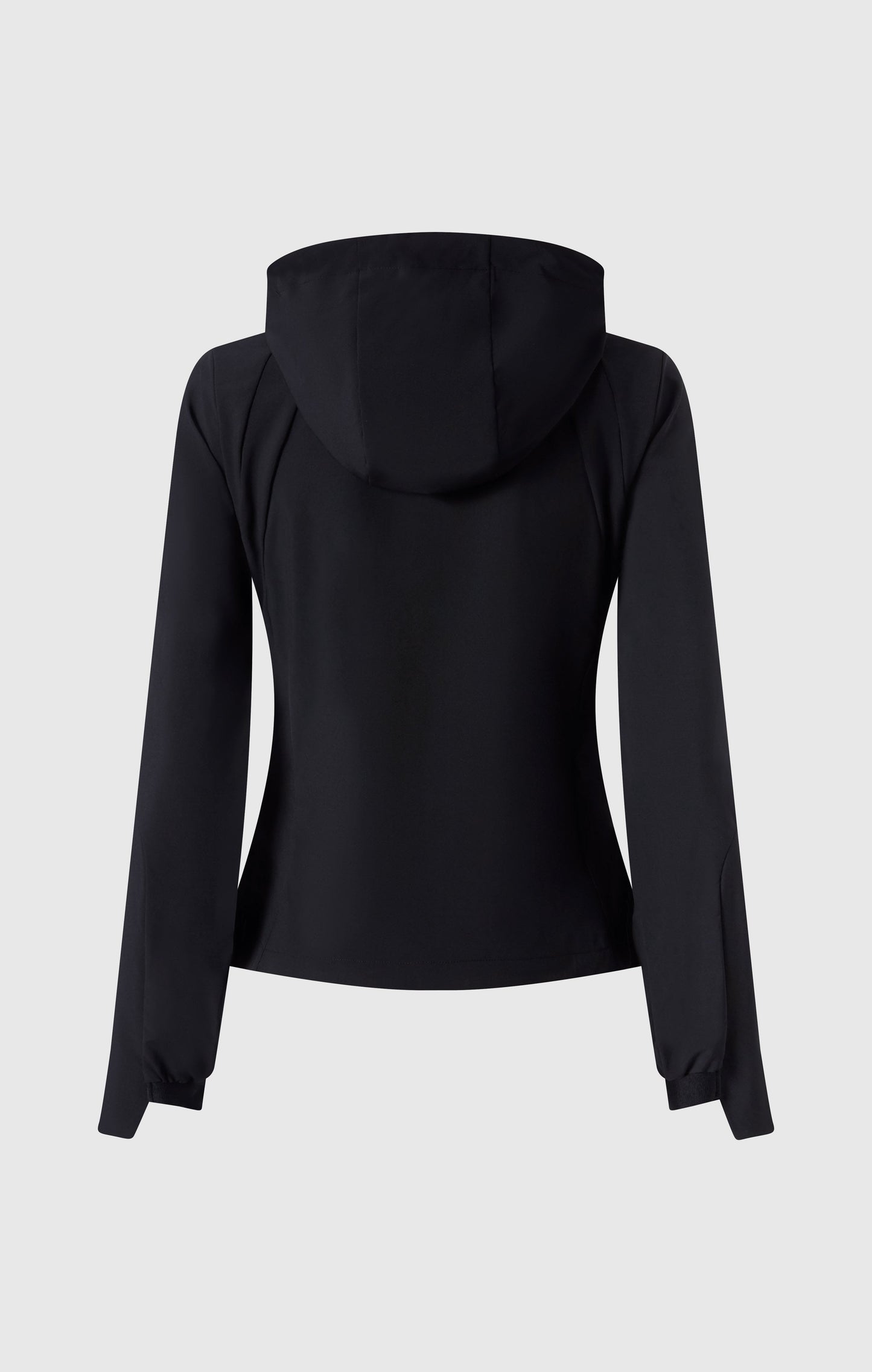 Damen Kapuzen-Stretch-Trainingsjacke aus Nylon, schmal geschnitten