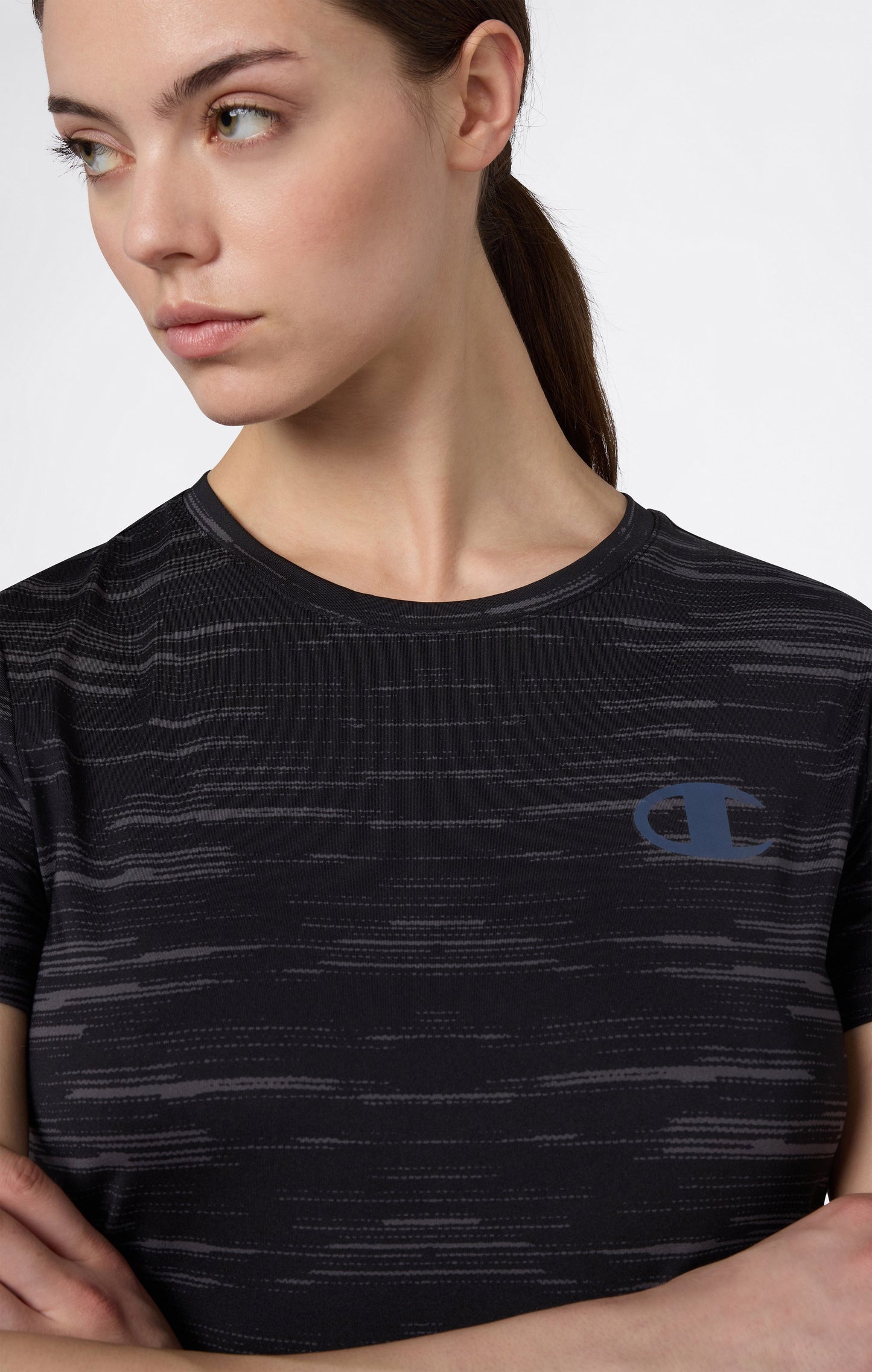 Damen Schnelltrocknendes Sport-Rundhals-T-Shirt
