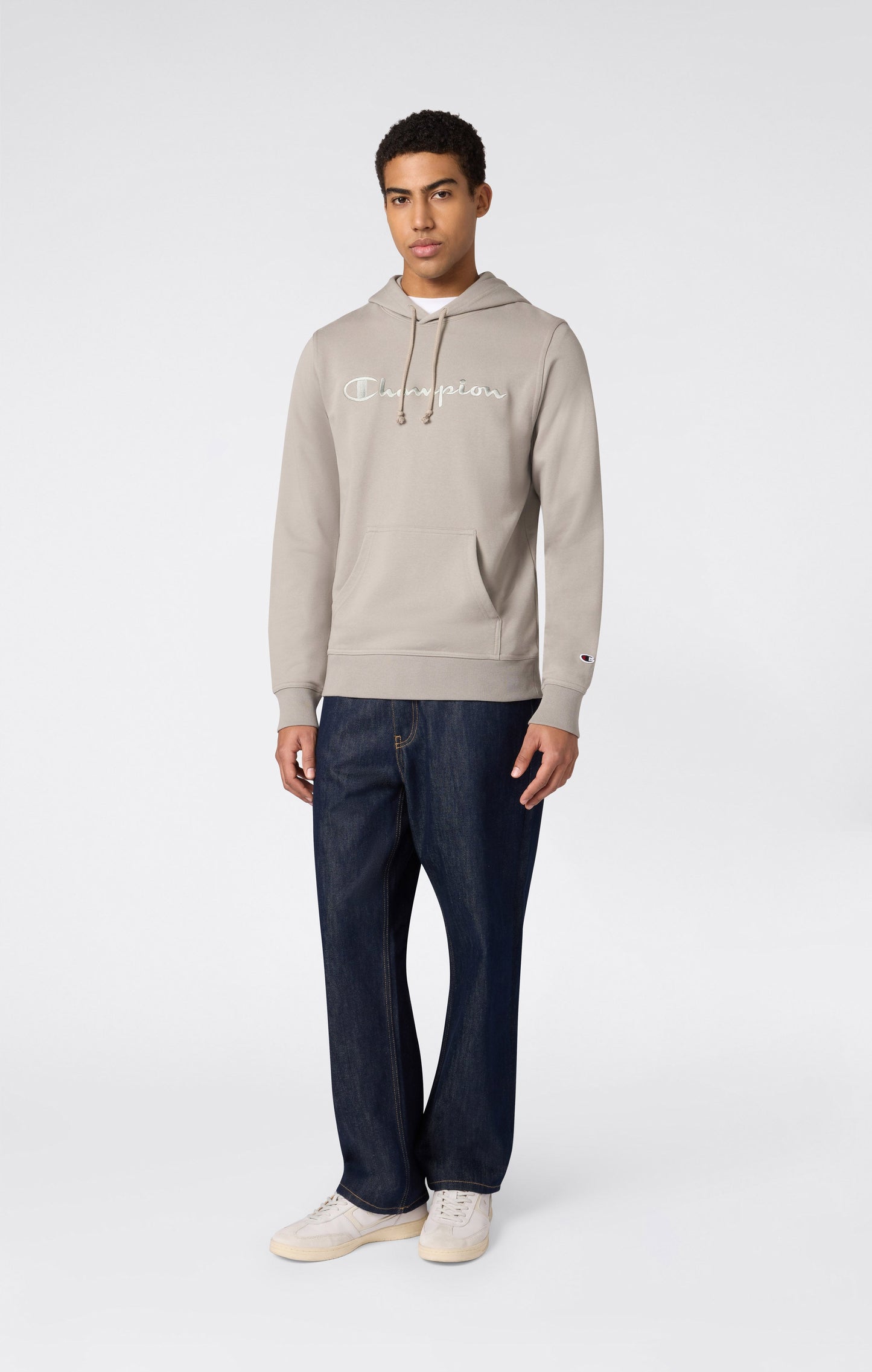Leichter Herren-Kapuzenpullover mit gestickten Logo-Icons